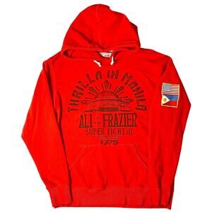 Roots of Fight Boxing Thrilla in Manila Ali vs. Frazier 1975 Red Hoodie Size XL